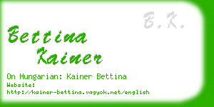 bettina kainer business card